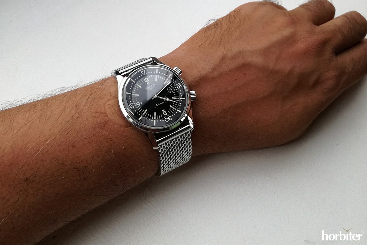 longines legend diver on wrist