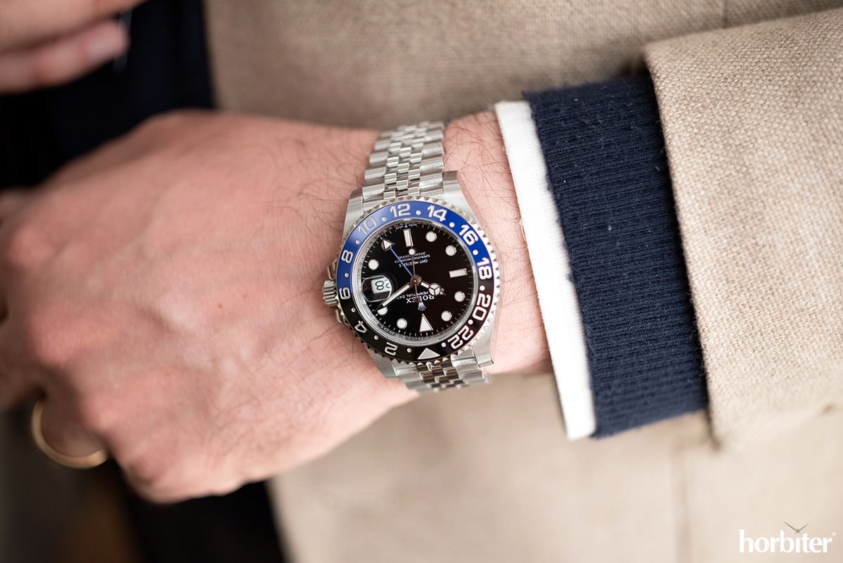 rolex batman on wrist