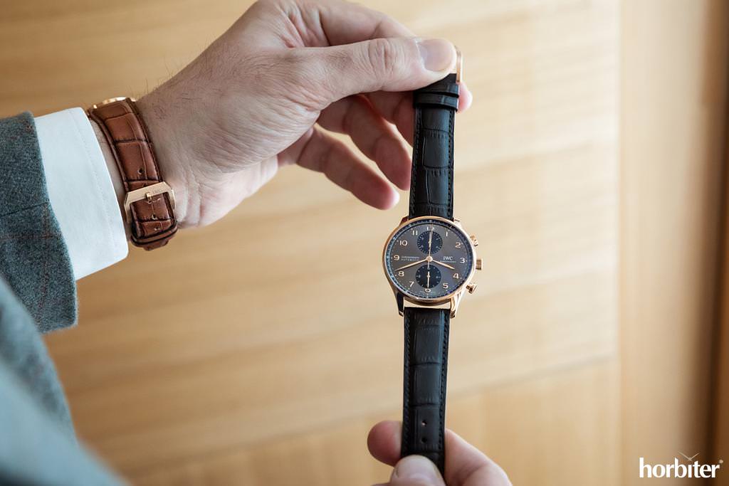 Portugieser Chronograph IW371610 Black Dial in Rose Gold