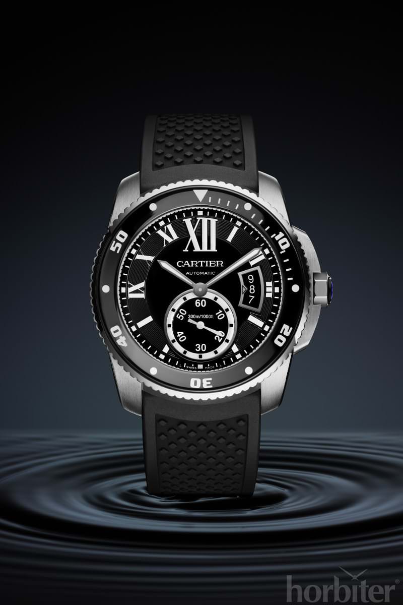 calibre de cartier carbon diver watch