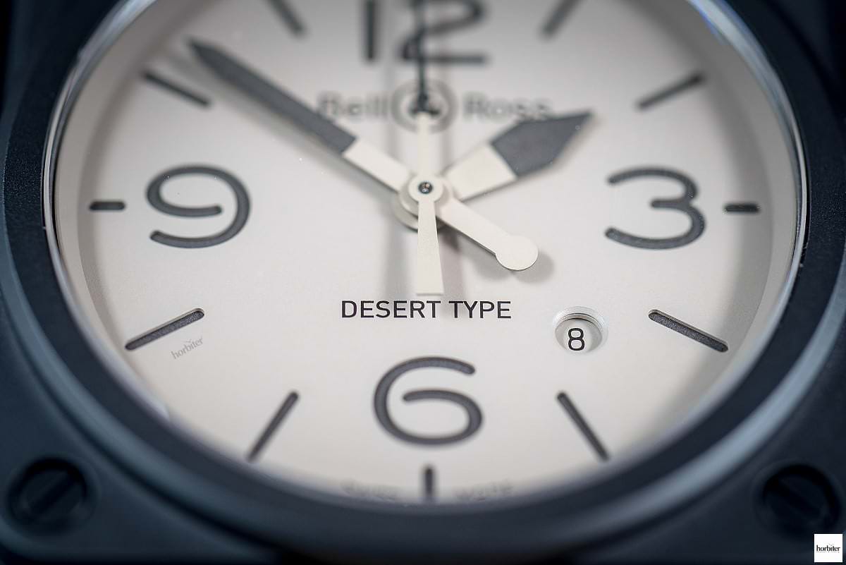 The Bell Ross BR Desert Type watches hands on