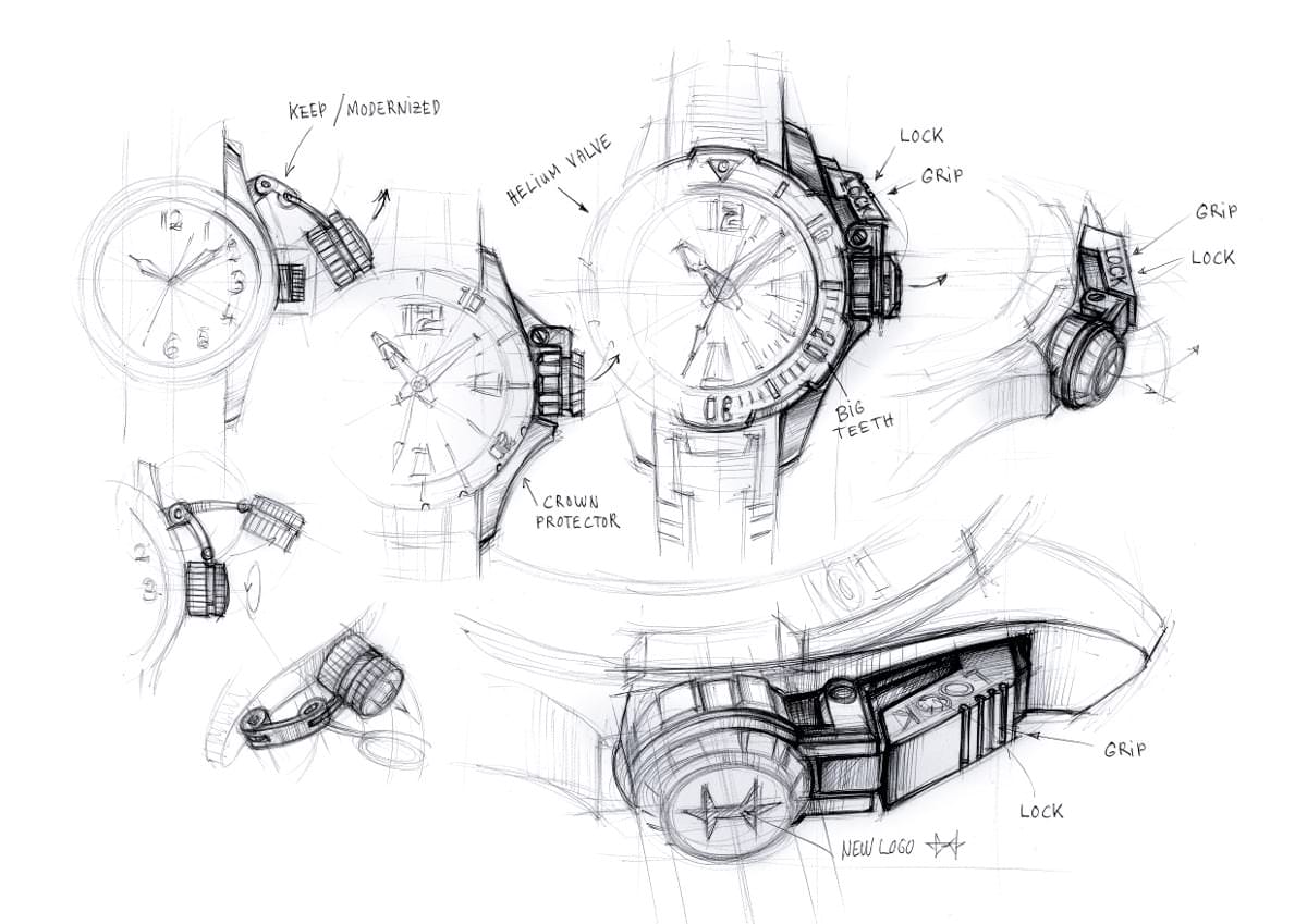 Hamilton Khaki Navi Frogman 46 sketch