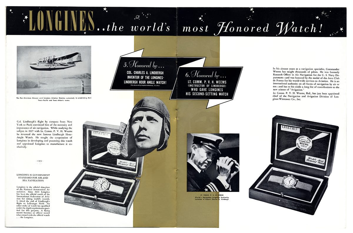 Longines Weems Lindbergh ad