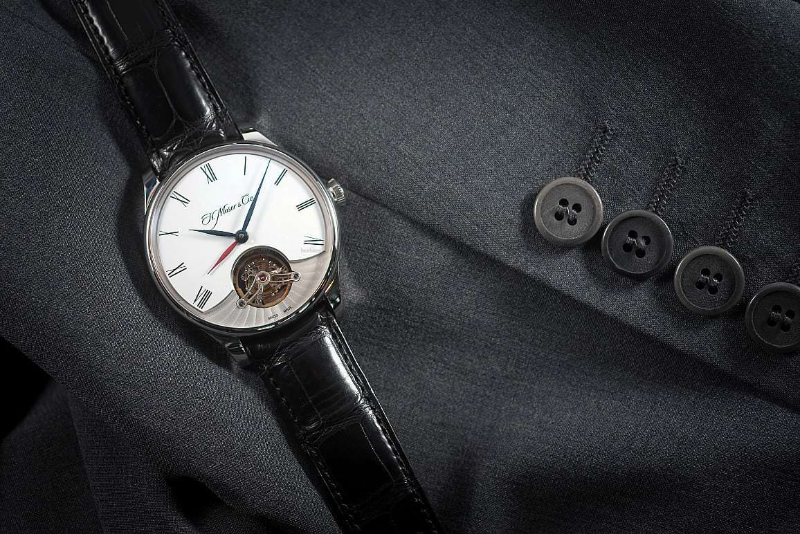 h Moser Cie Venturer Tourbillon Dual Time White Dial Roman Numerals