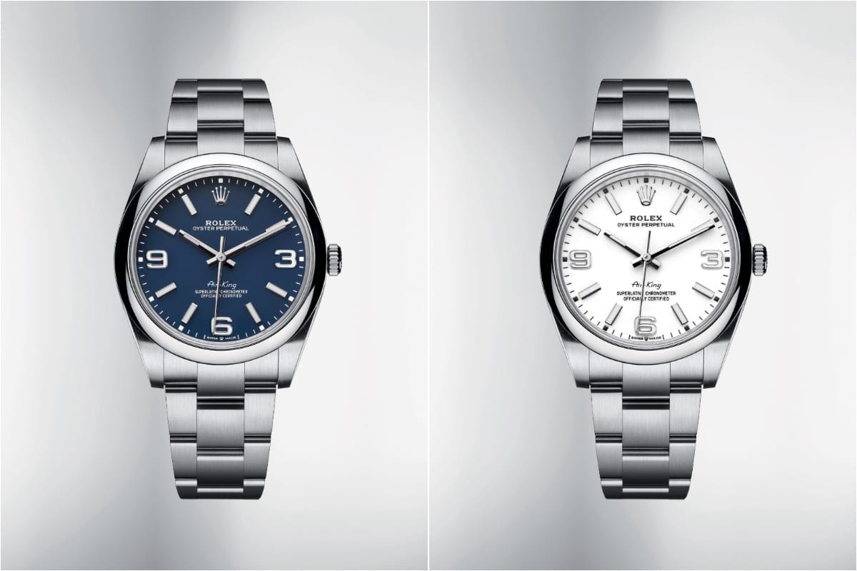 rolex air king 2022 blue and white