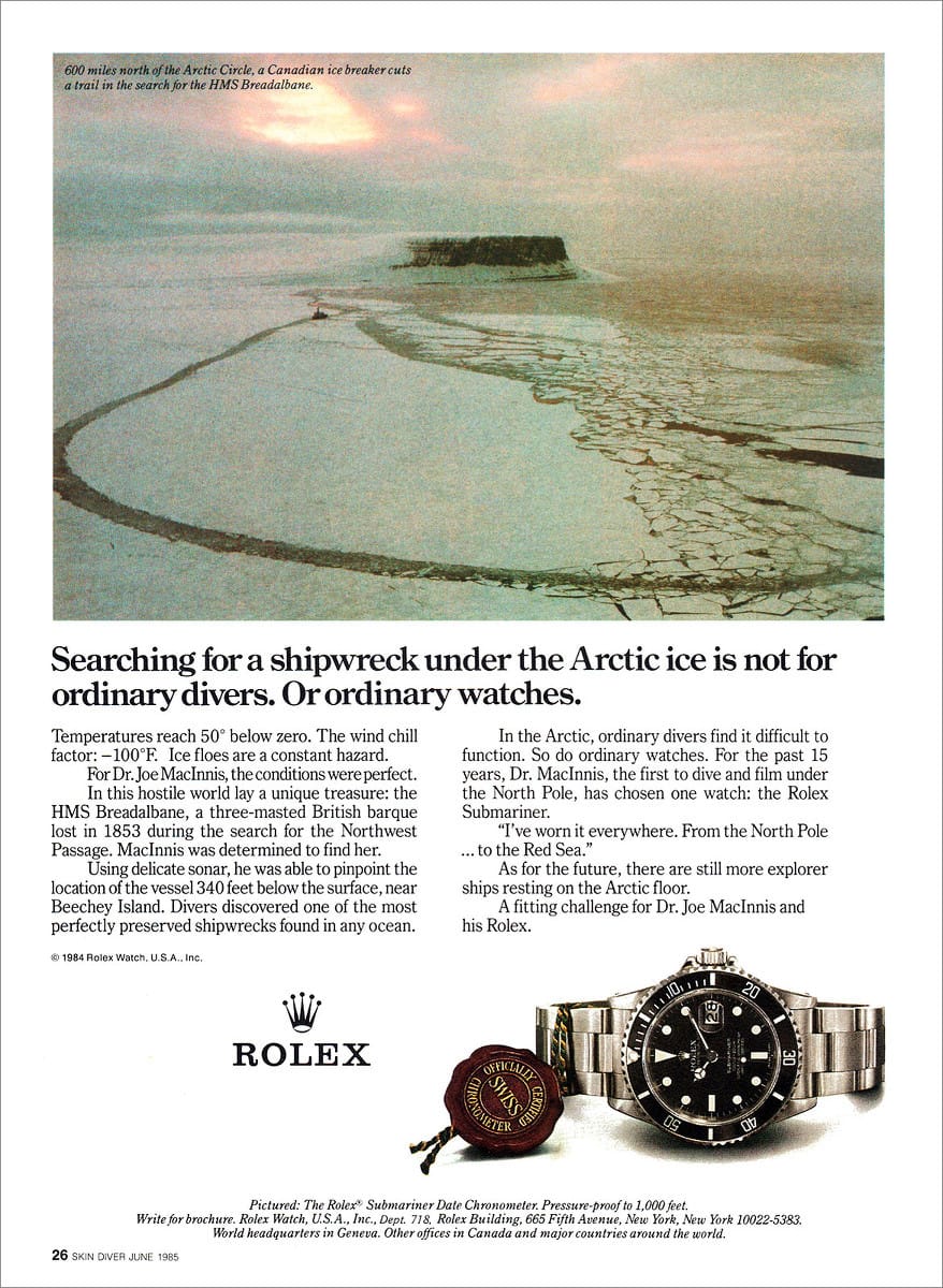 1985 Rolex Submariner ad