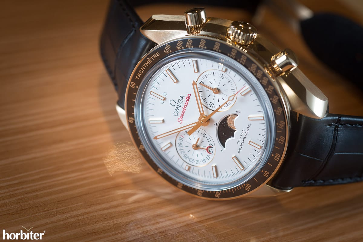 Omega Speedmaster Moonphase Co-Axial Master Chronometer Chronograph Gold