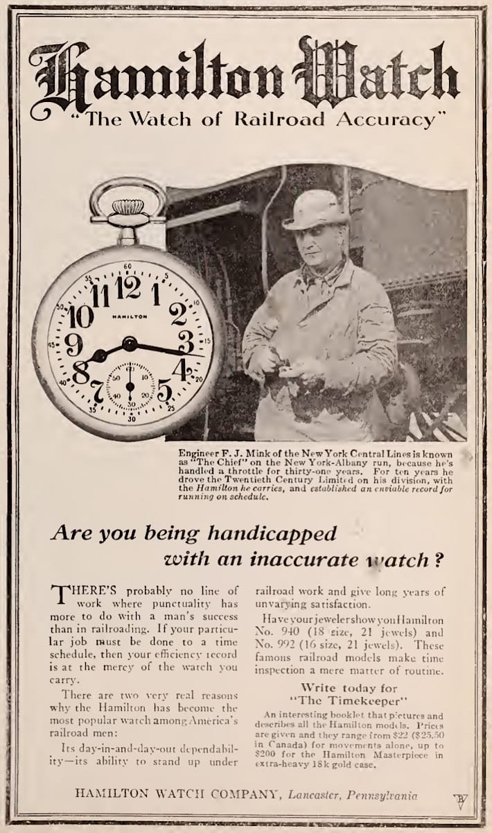 Hamilton Railroad Watch AD