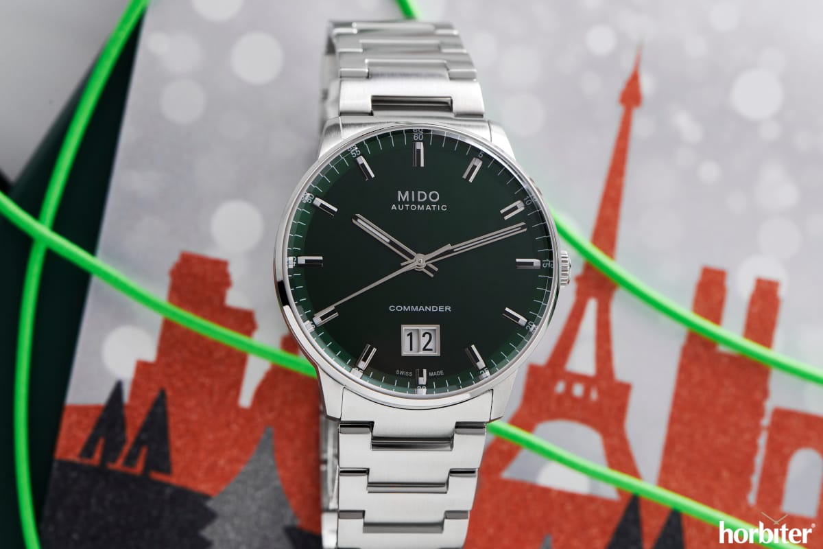 mido commander big date quadrante verde 5