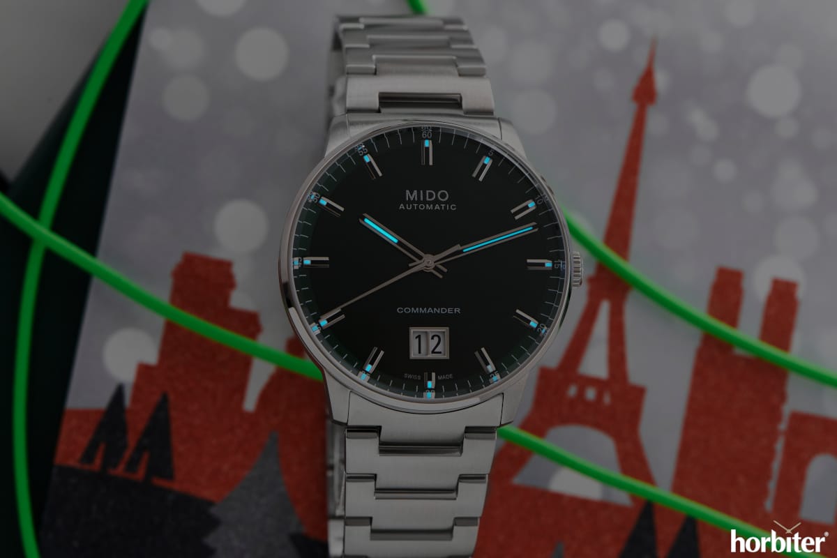 mido commander big date quadrante verde 6