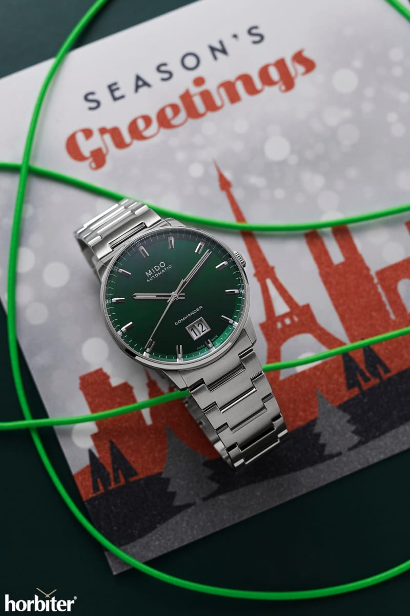 mido commander big date quadrante verde