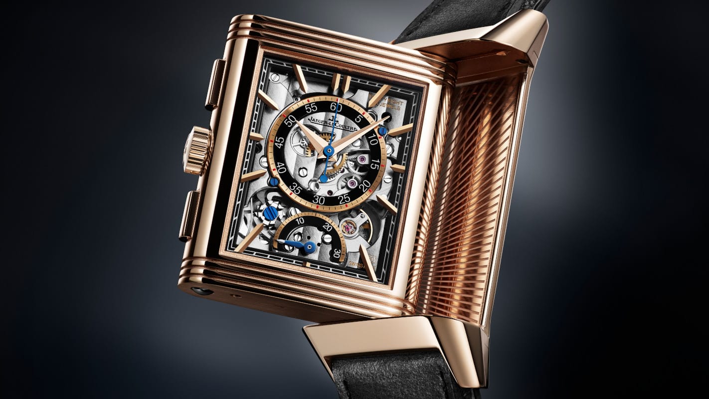jaeger-lecoultre reverso tribute chronograph pink gold