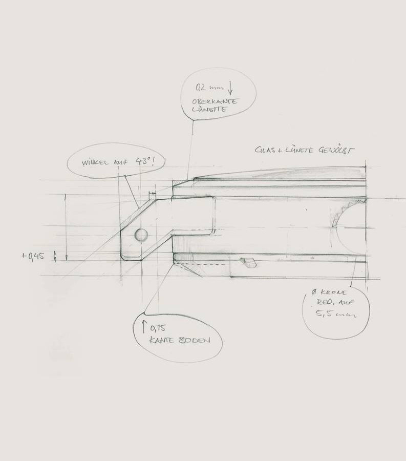 Nomos Glashütte Ahoi neomatik 38 Datario sketch