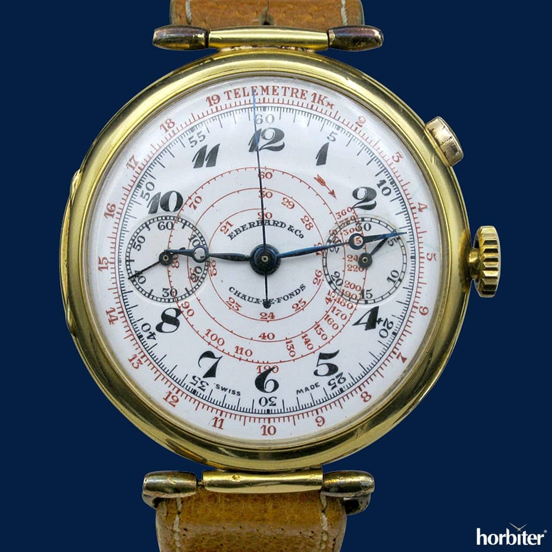 eberhard and co 1919 single push-piece chronograph ref 196402