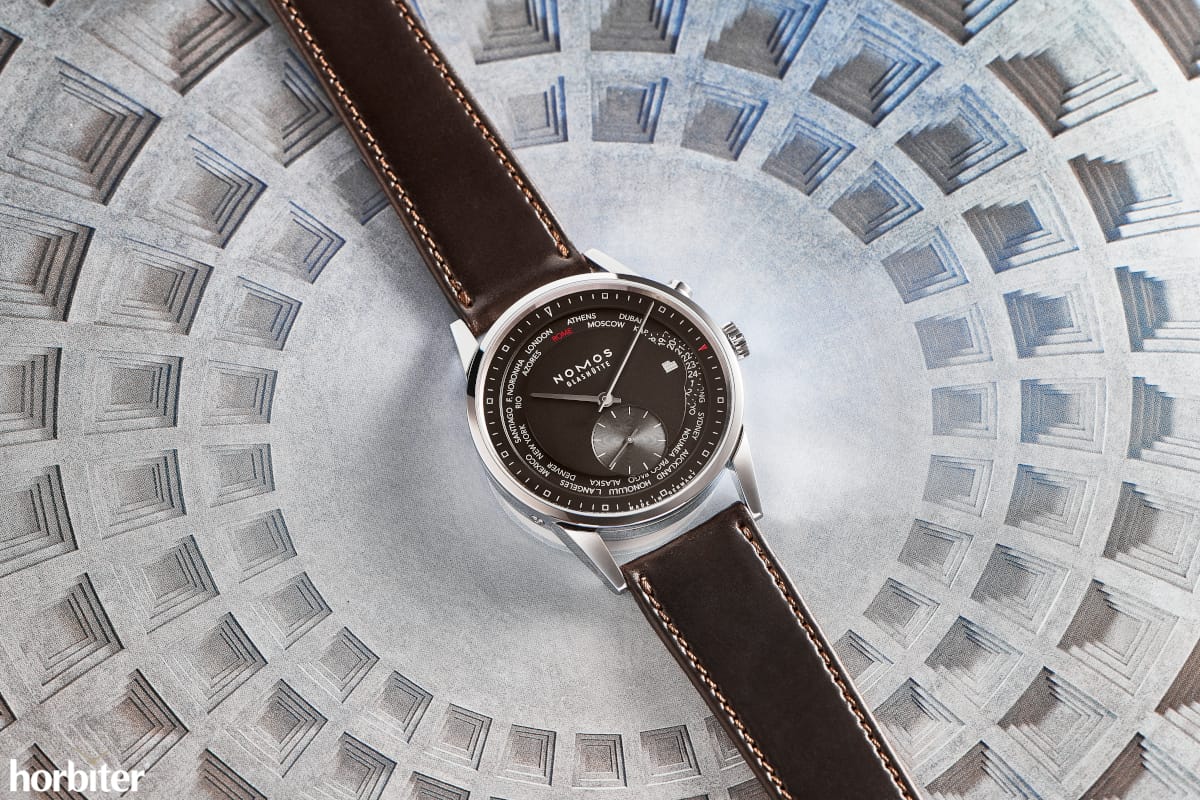 nomos zurich world time rome