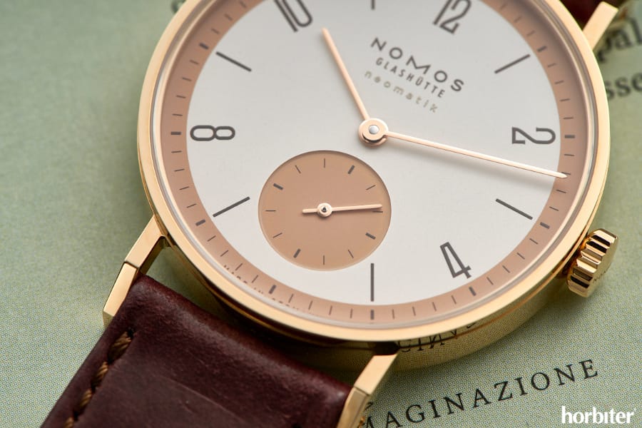 nomos tangente oro rosa neomatik 175 years watchmaking glashutte 8