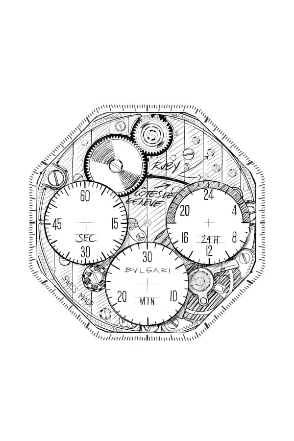 Bulgari Octo Finissimo Chronograph GMT Sketch