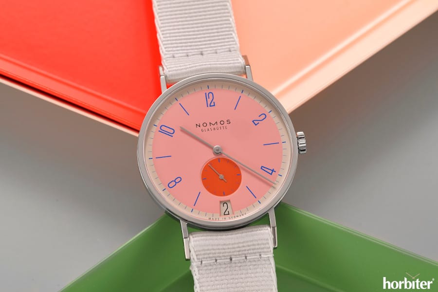 nomos tangente 38 flamingo pink