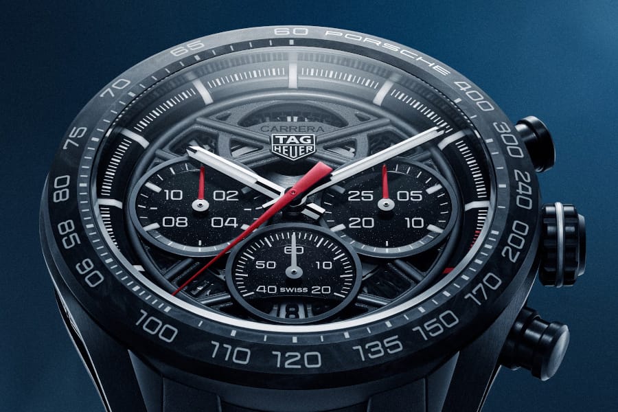 Fibbia A Sgancio In Acciaio Cinturino In Gomma Nera 22mm Per TAG Heuer Grand Carrera Calibro 5 - Con Fibbia A Sgancio Rapido In Acciaio A Good Watch