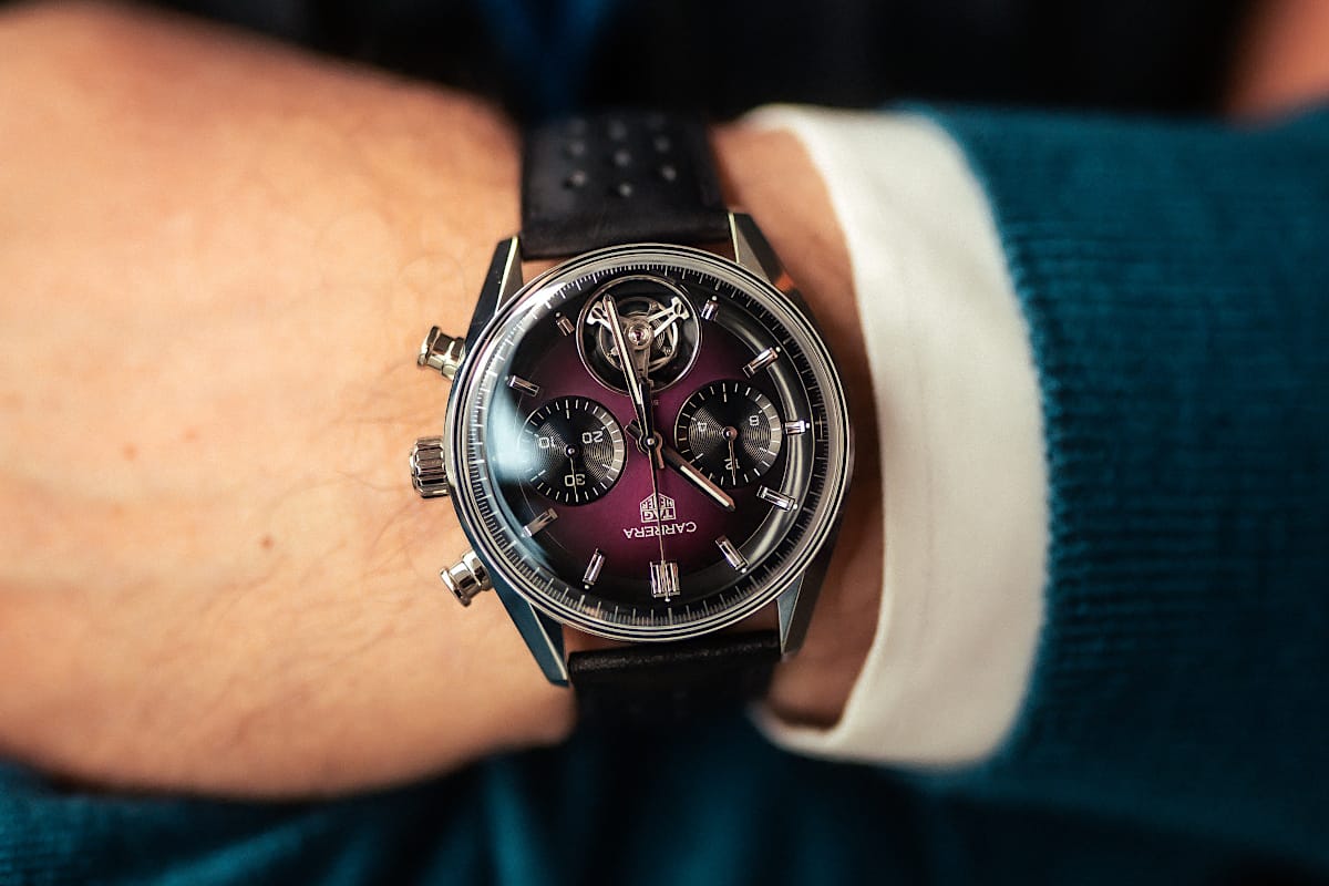 TAG Heuer Carrera chronograph tourbillon purple 1