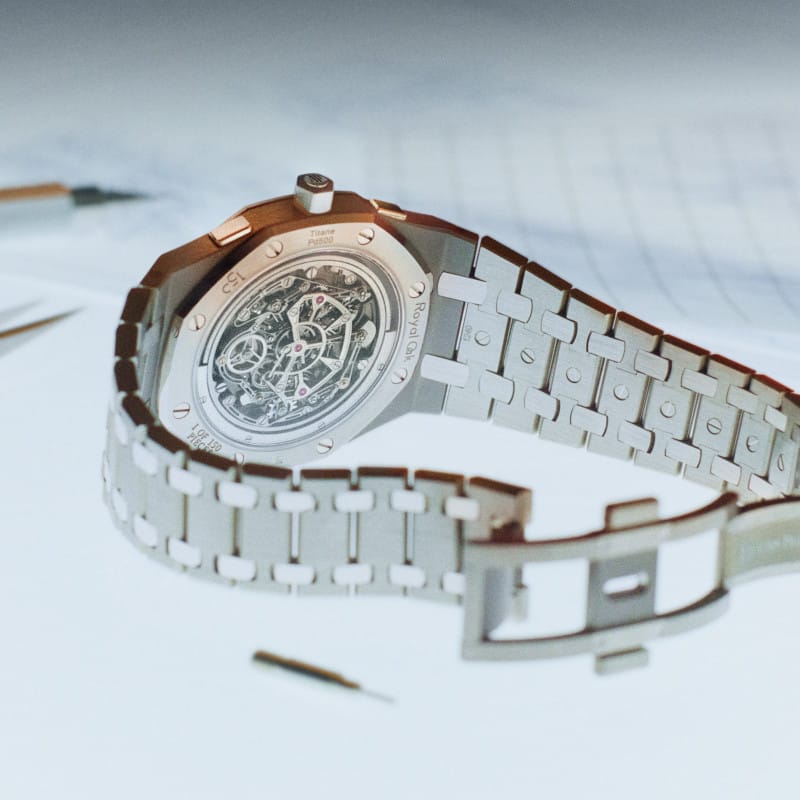 Audemars Piguet Royal Oak Jumbo Extra-Thin Self-winding Flying Tourbillon Chronograph RD#5 cinque