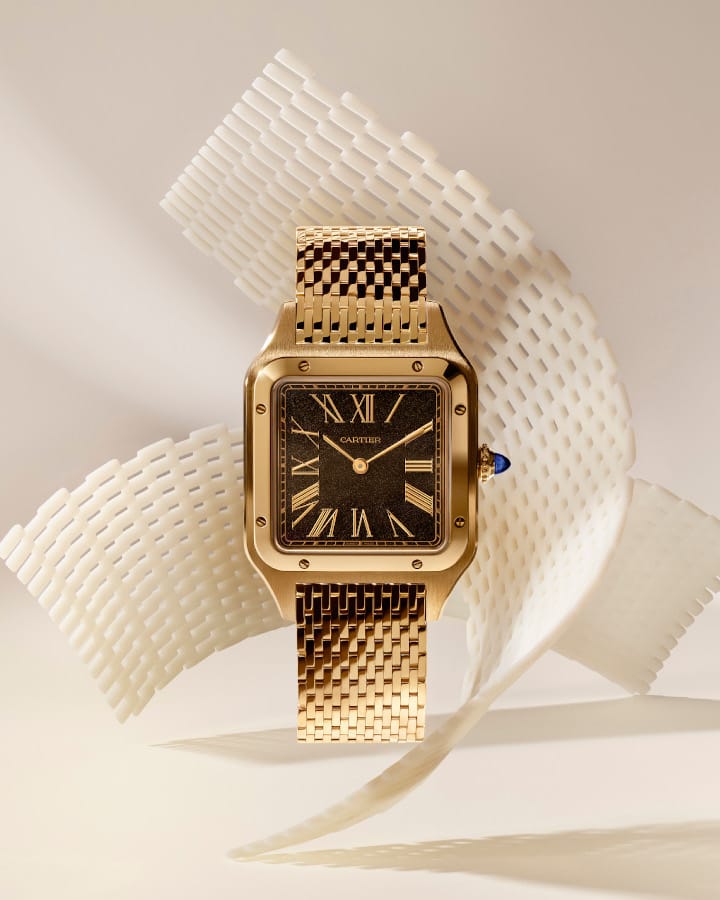 cartier santos dumont bracciale maglia ossidiana