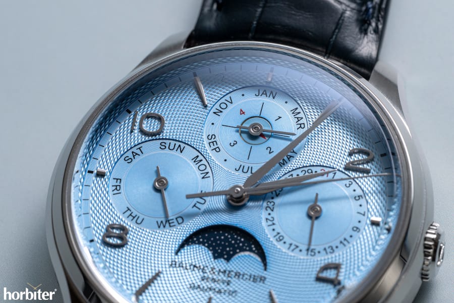 baume mercier clifton baumatic perpetual calendar ice blue M0A10872 due